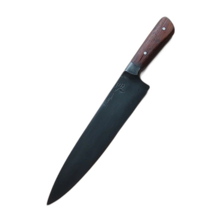 Cuchillo de cocina artesanal, hoja de acero damasco