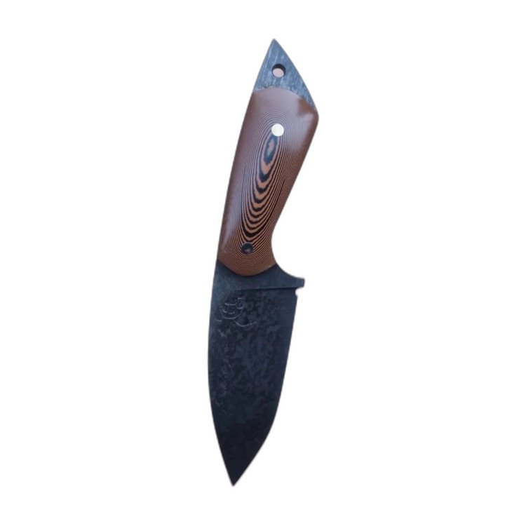 Cuchillo skinner artesanal, hoja de acero damasco