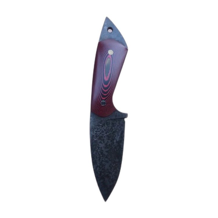 Cuchillo skinner artesanal, hoja de acero damasco