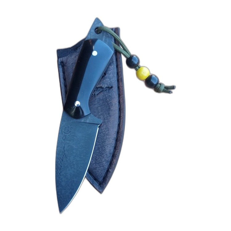 Cuchillo skinner artesanal, hoja de acero damasco